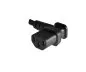 Preview: Power cable C13 90° right to C14, 0,75mm², VDE, black, length 0,30m
